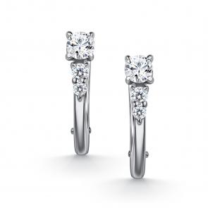 Серебряные серьги АЛЬКОР с фианитом и муассанитом 02-5911/000М-00 фото