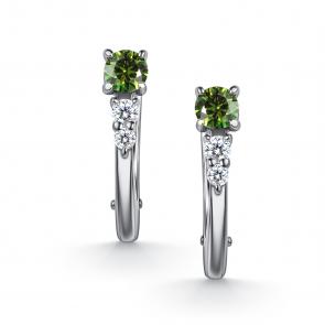 Серебряные серьги АЛЬКОР с фианитом и муассанитом 02-5911/004М-00 фото