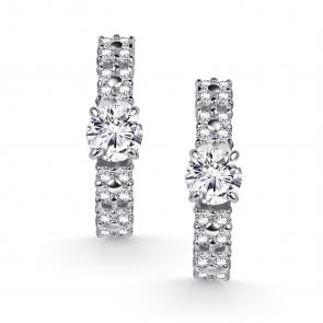 Серебряные серьги АЛЬКОР с фианитом и муассанитом 02-5912/000М-00 фото