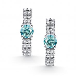 Серебряные серьги АЛЬКОР с фианитом и муассанитом 02-5912/003М-00 фото
