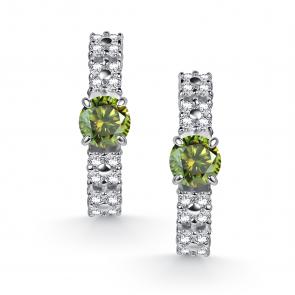 Серебряные серьги АЛЬКОР с фианитом и муассанитом 02-5912/004М-00 фото