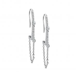 Серебряные серьги АЛЬКОР с фианитом 02-5953/00СВ-00 фото