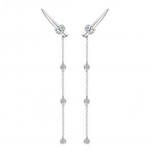 Серебряные серьги АЛЬКОР с фианитом 02-5955/00СВ-00 фото