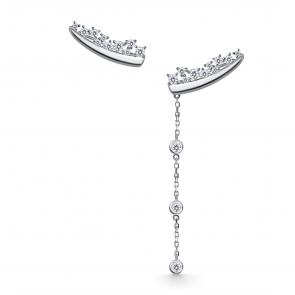 Серебряные серьги АЛЬКОР с фианитом 02-5957/00СВ-00 фото