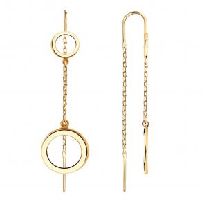 Золотые серьги Золотые узоры 02-8222 фото