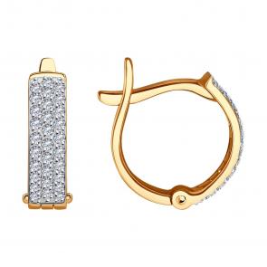 Золотые серьги SOKOLOV с фианитом 0200133 фото