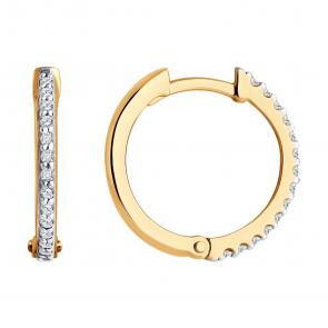 Золотые серьги SOKOLOV с фианитом 0200155 фото