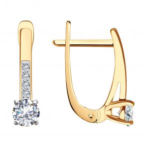 Золотые серьги SOKOLOV с фианитом 0200173 фото