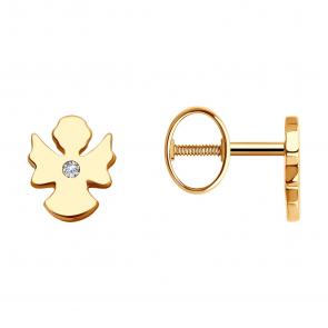 Золотые серьги SOKOLOV с фианитом 0200210 фото