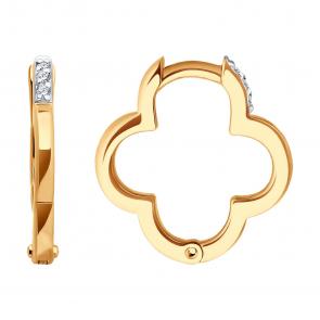 Золотые серьги SOKOLOV с фианитом 0200228 фото