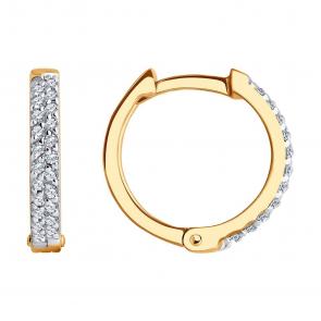 Золотые серьги SOKOLOV с фианитом 0200246 фото