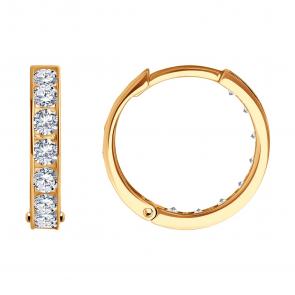 Золотые серьги SOKOLOV с фианитом 0200249 фото