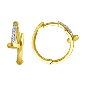 Серьги из лимонного золота SOKOLOV с фианитом 0200269-2 фото