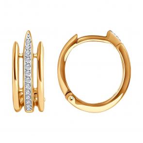 Золотые серьги SOKOLOV с фианитом 0200277 фото