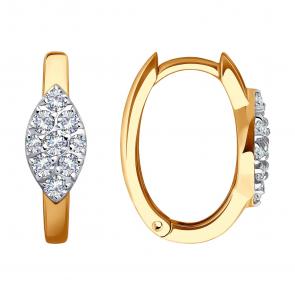 Золотые серьги SOKOLOV с фианитом 0200284 фото