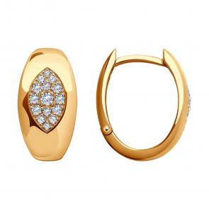 Золотые серьги SOKOLOV с фианитом 0200289 фото