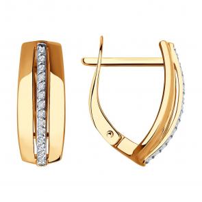 Золотые серьги SOKOLOV с фианитом 0200298 фото