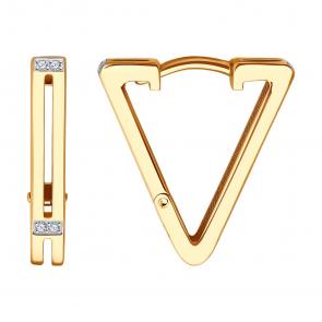 Золотые серьги SOKOLOV с фианитом 0200319 фото