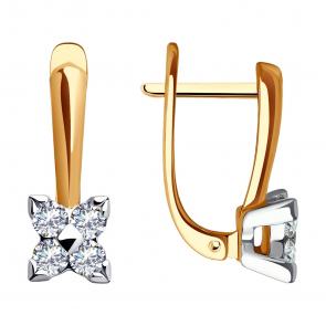 Золотые серьги SOKOLOV с фианитом 0200339 фото