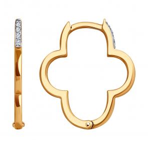 Золотые серьги SOKOLOV с фианитом 0200340 фото