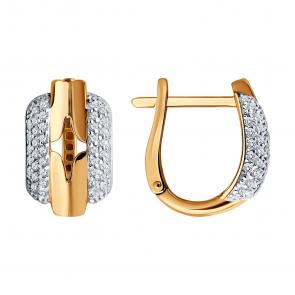 Золотые серьги SOKOLOV с фианитом 0200343 фото