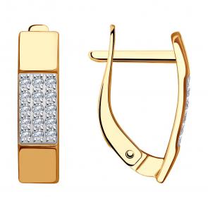 Золотые серьги SOKOLOV с фианитом 0200349 фото