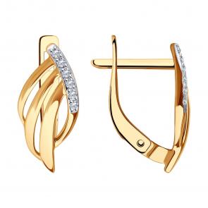 Золотые серьги SOKOLOV с фианитом 0200353 фото