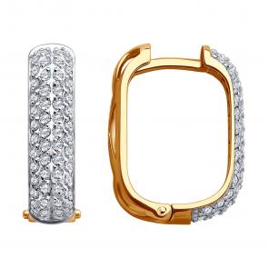 Золотые серьги SOKOLOV с фианитом 0200357 фото