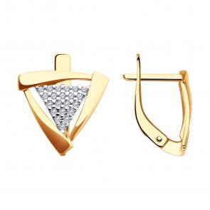 Золотые серьги SOKOLOV с фианитом 0200366 фото