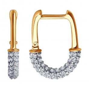 Золотые серьги SOKOLOV с фианитом 0200368 фото