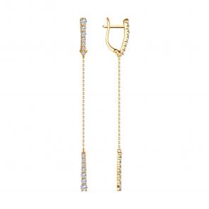 Золотые серьги SOKOLOV с фианитом 0200372 фото