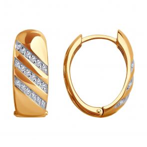 Золотые серьги SOKOLOV с фианитом 0200373 фото