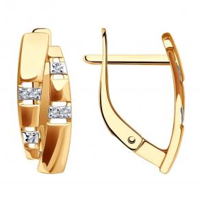 Золотые серьги SOKOLOV с фианитом 0200375 фото