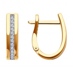 Золотые серьги SOKOLOV с фианитом 0200399 фото