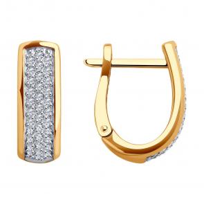 Золотые серьги SOKOLOV с фианитом 0200414 фото