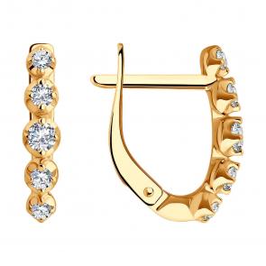 Золотые серьги SOKOLOV с фианитом 0200428 фото