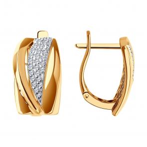 Золотые серьги SOKOLOV с фианитом 0200462 фото