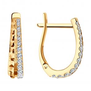 Золотые серьги SOKOLOV с фианитом 0200476 фото