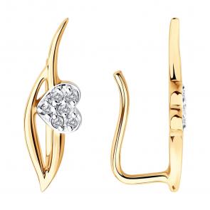 Золотые серьги SOKOLOV с фианитом 0200492 фото