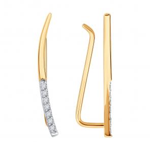 Золотые серьги SOKOLOV с фианитом 0200503 фото