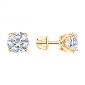 Золотые серьги SOKOLOV с муассанитом 0200504 фото