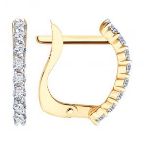 Золотые серьги SOKOLOV с фианитом 0200511 фото