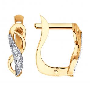 Золотые серьги SOKOLOV с фианитом 0200512 фото