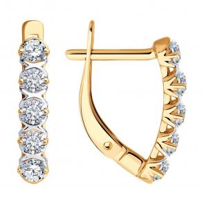 Золотые серьги SOKOLOV с фианитом 0200516 фото