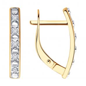 Золотые серьги SOKOLOV с фианитом 0200521 фото