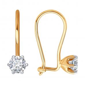 Золотые серьги SOKOLOV с фианитом 0200534 фото