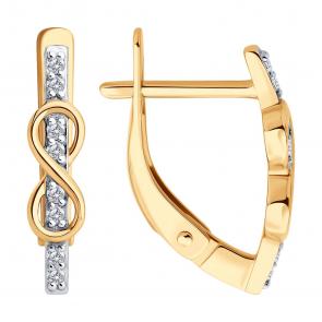 Золотые серьги SOKOLOV с фианитом 0200541 фото