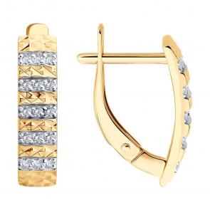 Золотые серьги SOKOLOV с фианитом 0200547 фото