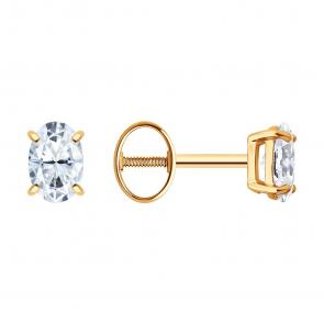 Золотые серьги SOKOLOV с фианитом 0200549 фото