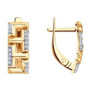 Золотые серьги SOKOLOV с фианитом 0200552 фото